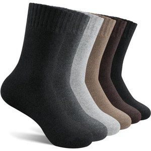 6 Pairs, Men's Merino Wool Socks Ultra Thick Winter Wool Hiking Socks